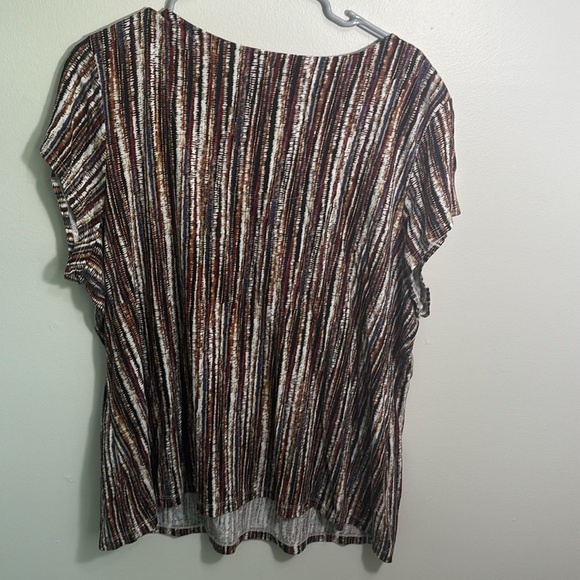 Liz Claiborne Brown Tan Cap Sleeve Blouse - Picture 4 of 5